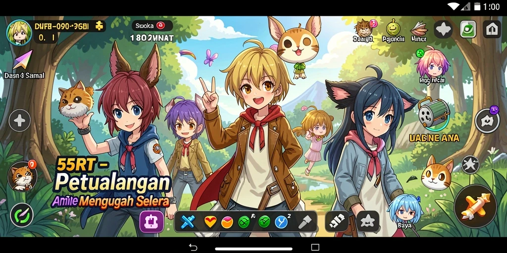 Tangkapan layar gameplay 55RT yang penuh aksi dan visual menawan.