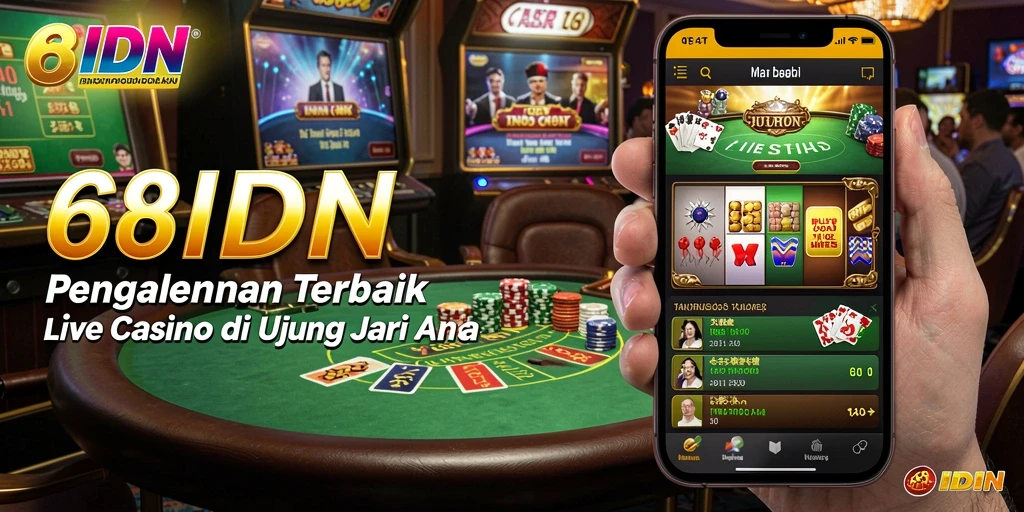 Tampilan gameplay Live Casino yang mendebarkan di 68IDN.