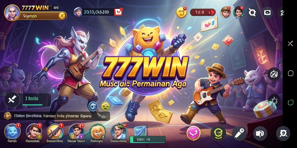 Tampilan gameplay seru di 777WIN dengan berbagai lagu.