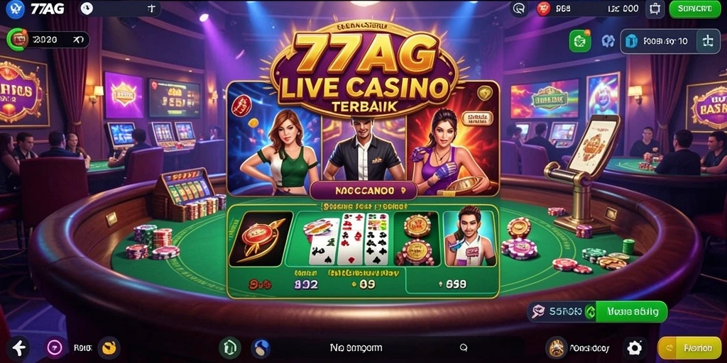 Tampilan menarik dari gameplay Live Casino di 77AG.