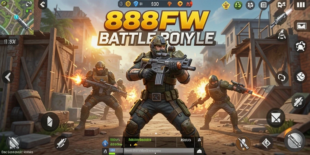 Tangkapan layar gameplay 888FW yang penuh aksi Battle Royale.