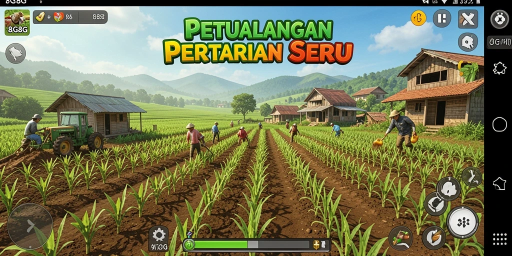 Screenshot gameplay yang menunjukkan keseruan bertani di 8G8G.