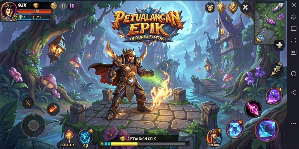 Tampilan gameplay RPG 9ZK yang menegangkan dan penuh aksi.