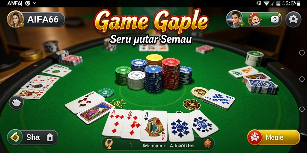 Tampilan gameplay AIFA66 dengan aksi seru permainan Gaple.