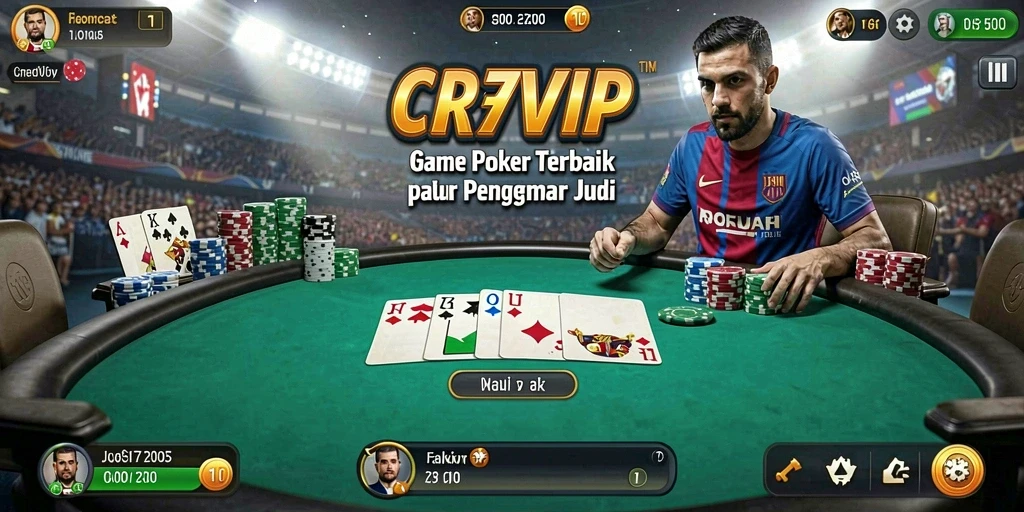 Tampilan gameplay Poker di CR7VIP dengan pemain yang bersaing di meja.