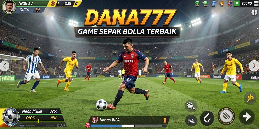 Tangkapan layar utama DANA777 menunjukkan pertandingan sepak bola yang seru.