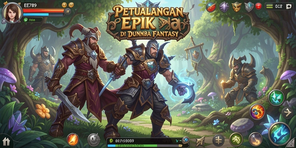 Tampilan gameplay EE789 yang menakjubkan di dunia fantasi.