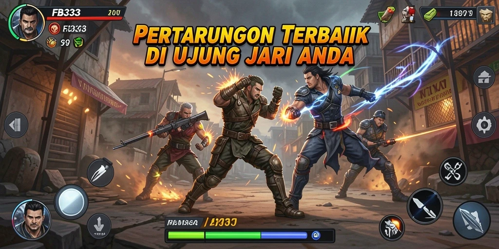 Screenshot FB333 menampilkan pertarungan intens penuh aksi.