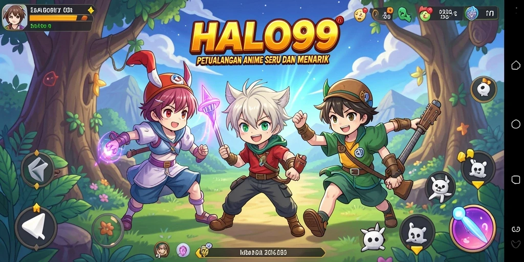 Tampilan screenshot HALO99 yang menunjukkan aksi gameplay anime yang mendebarkan.