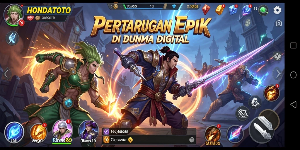 Gameplay HONDATOTO menampilkan aksi pertarungan yang mendebarkan.