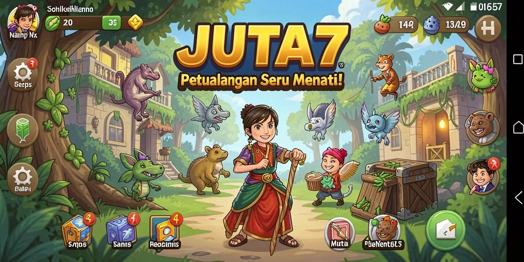 Screenshot gameplay JUTA7 menampilkan aksi seru penuh petualangan.