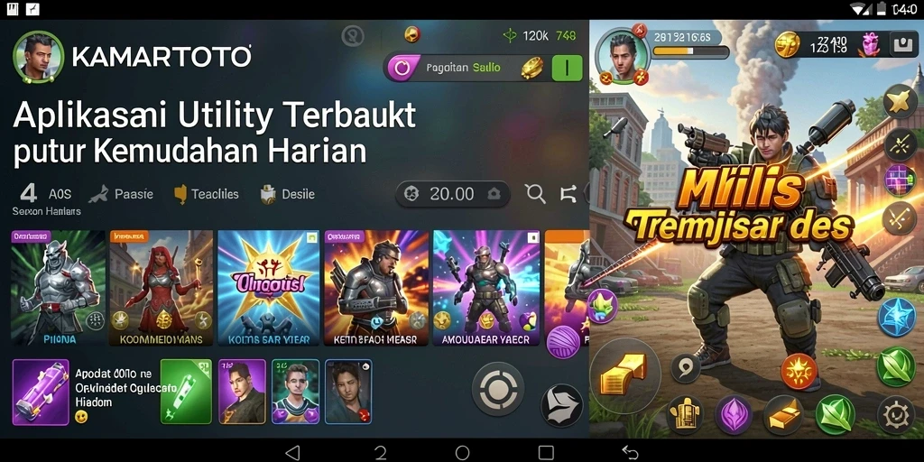 Tampilan aplikasi KAMARTOTO dengan fitur Utility yang bermanfaat.