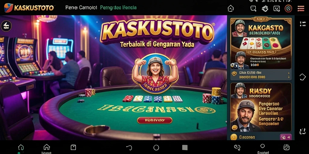 Screenshot utama KASKUSTOTO menampilkan dealer yang sedang bermain roulette secara langsung.
