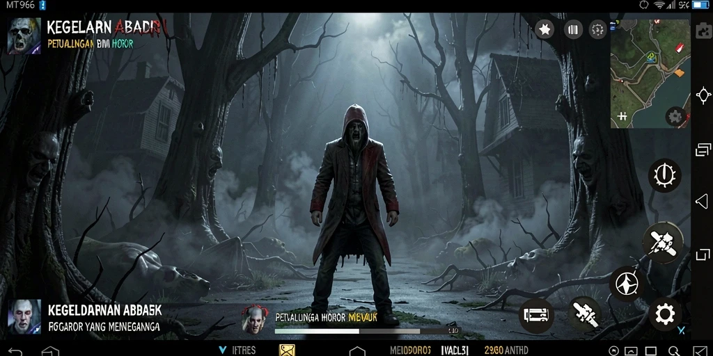Gameplay menyeramkan dengan suasana mencekam dan karakter yang menakutkan.