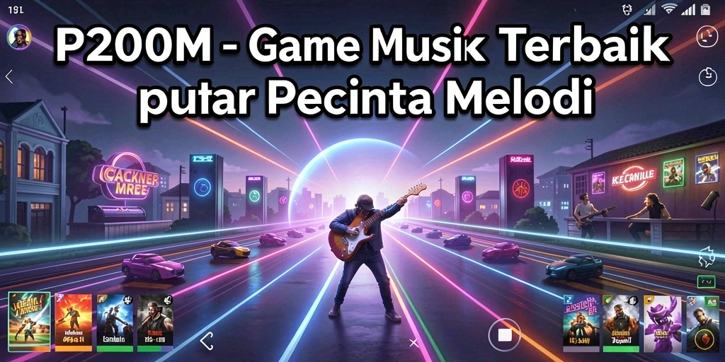 Tangkapan layar P200M menunjukkan pemain menikmati bermain musik dengan penuh semangat.