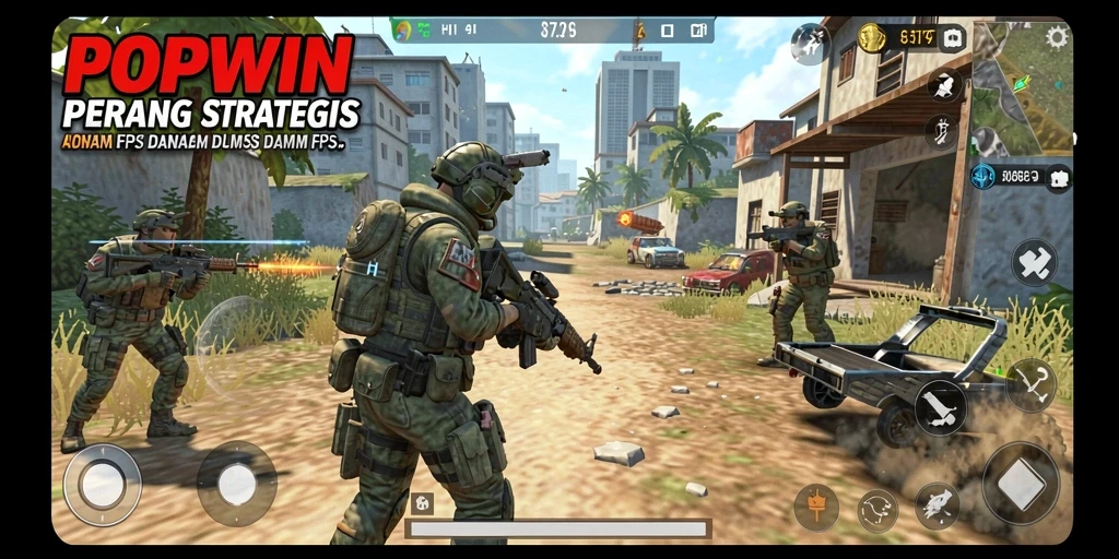 Tampilan aksi intens dalam gameplay POPWIN saat pertempuran berlangsung.