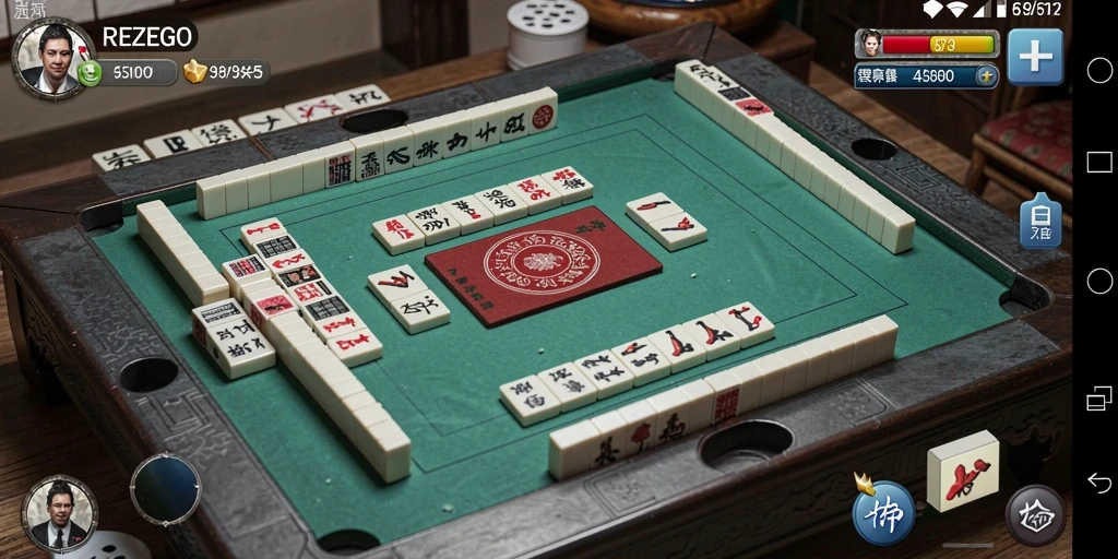 Tampilan gameplay Mahjong yang menawan di REZEGO.