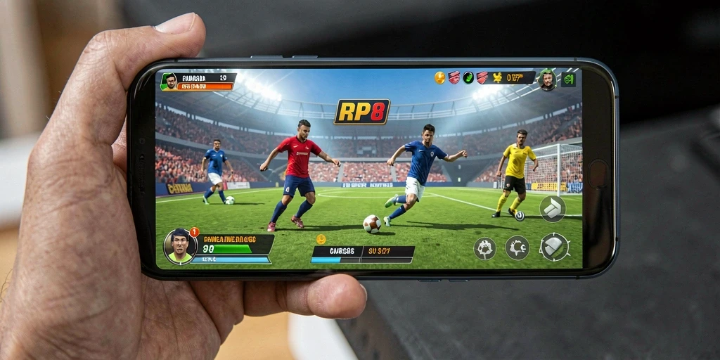 Tampilan gameplay menarik RP8 dalam pertandingan olahraga.