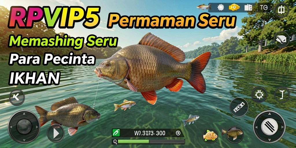 Tangkapan besar dalam gameplay RPVIP5 dengan pemandangan laut yang indah.