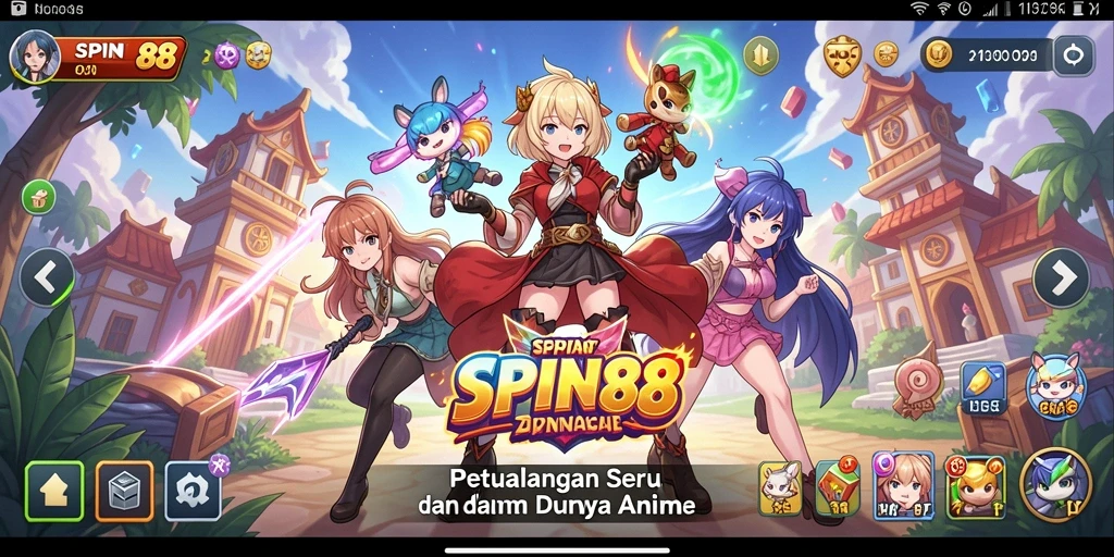 Tampilan menarik dalam gameplay SPIN88 yang penuh warna dan karakter unik.