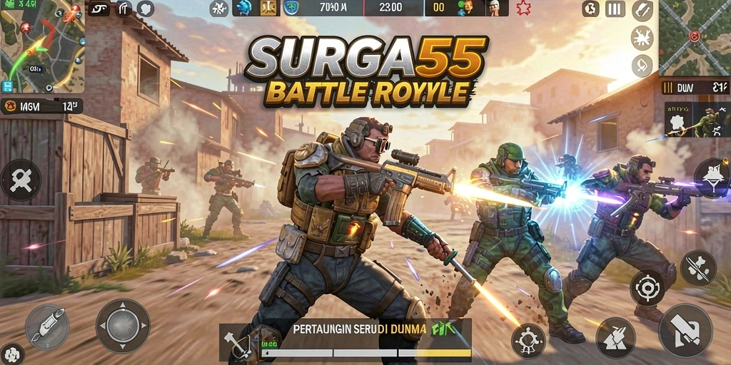 Gameplay mendebarkan dan strategi di medan perang Battle Royale.