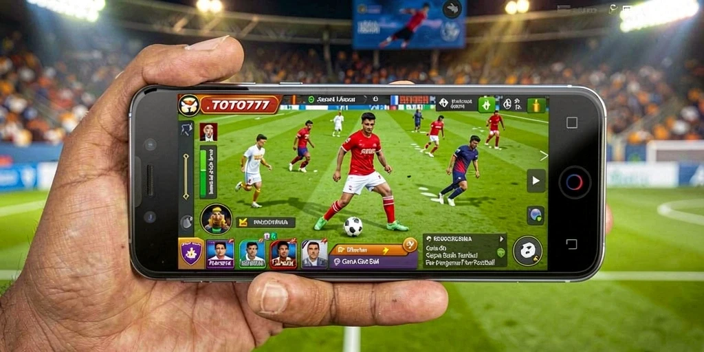 Tampilan gameplay TOTO777 yang realistis dan menarik saat bermain sepak bola.
