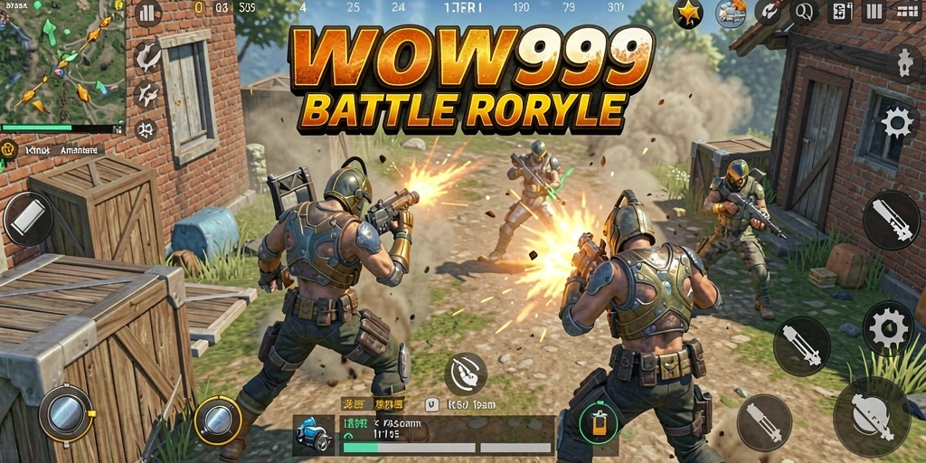 Tampilan gameplay WOW99 yang mendebarkan dalam pertempuran Battle Royale.